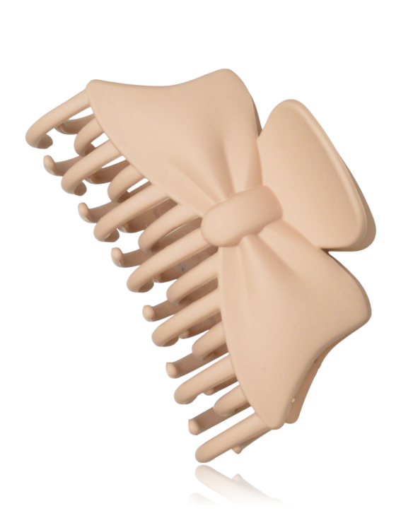 Spinka do włosów kokarda matowa jasnobeżowa