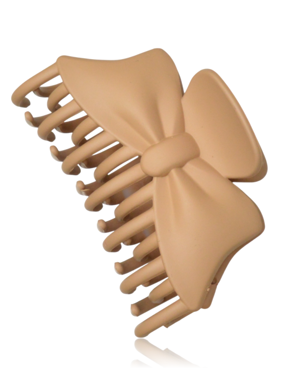 Spinka do włosów kokarda matowa piaskowy beż