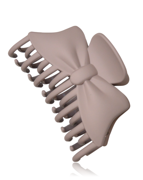 Spinka do włosów kokarda matowa szaro-beżowy