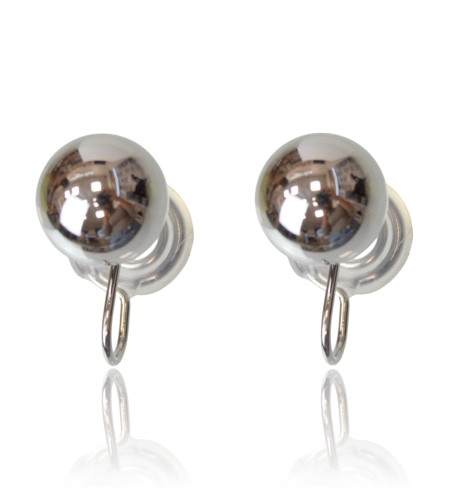 Klipsy stalowe typu ear cuff kulki 10 mm srebrne