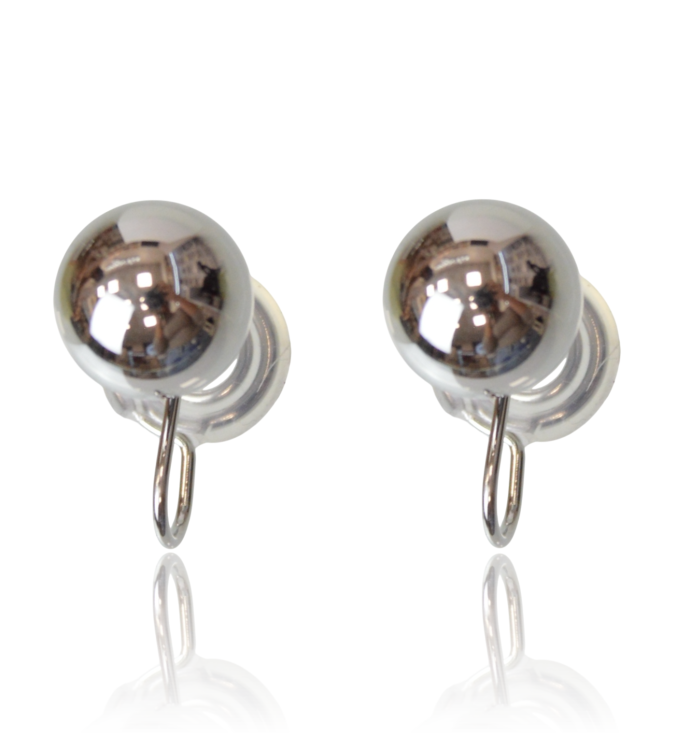 Klipsy stalowe typu ear cuff kulki 10 mm srebrne