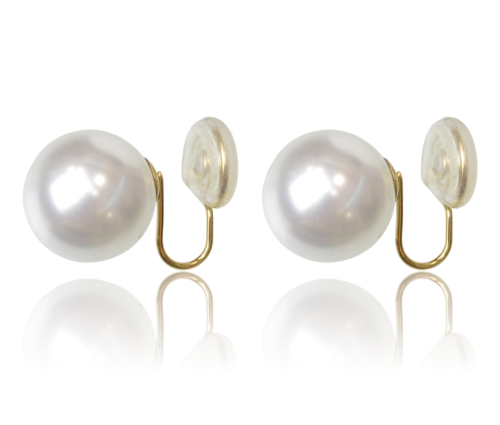 Klipsy Stalowe Typu Ear Cuff Perłowe (15 mm)