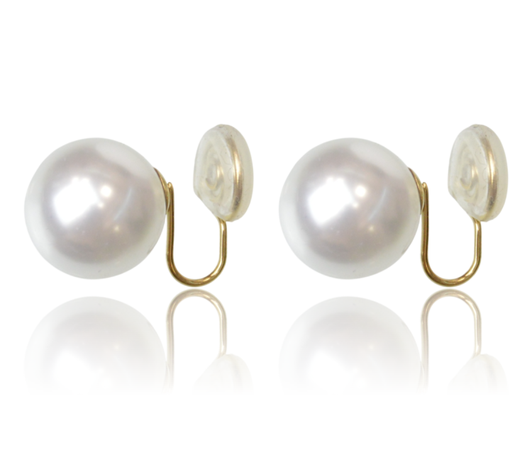 Klipsy Stalowe Typu Ear Cuff Perłowe (15 mm)