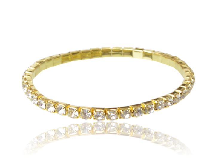 Bransoletka Cyrkoniowa Jednorzędowa Na Gumce Złota