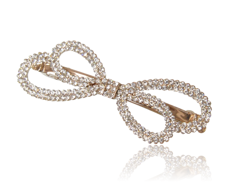 Spinka Automatyczna Kokarda Cyrkoniowa Rosegold