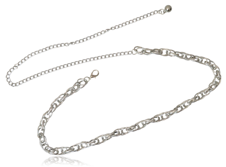 Srebrny Pasek Łańcuchowy | Chain Belt Glam